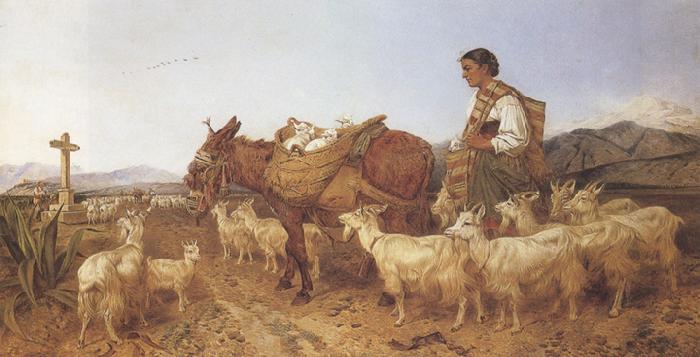 Richard ansdell,R.A. Going to Market (mk37) Sweden oil painting art